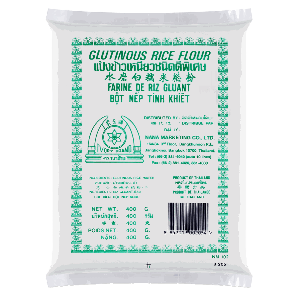 Glutinous Rice Flour (Export Packs) — 400 g · Ivory Brand