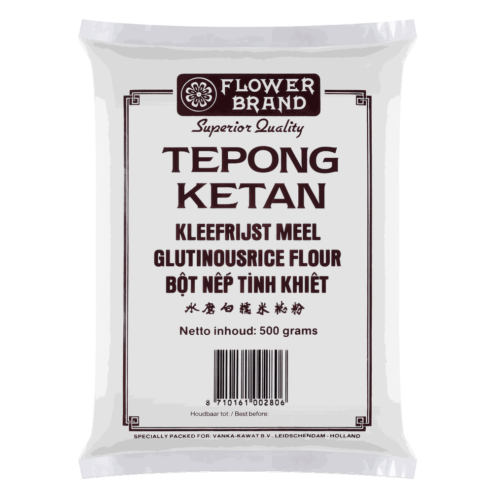 Glutinous Rice Flour (Export Packs) — 500 g · Flower Brand (Tepong Ketan)