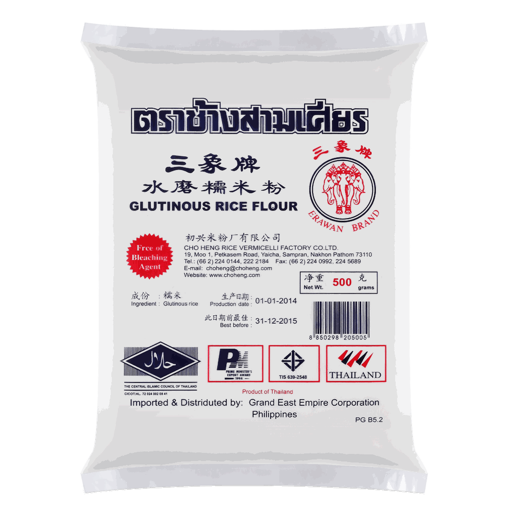 Glutinous Rice Flour (Export Packs) — 500 g · ERAWAN Brand