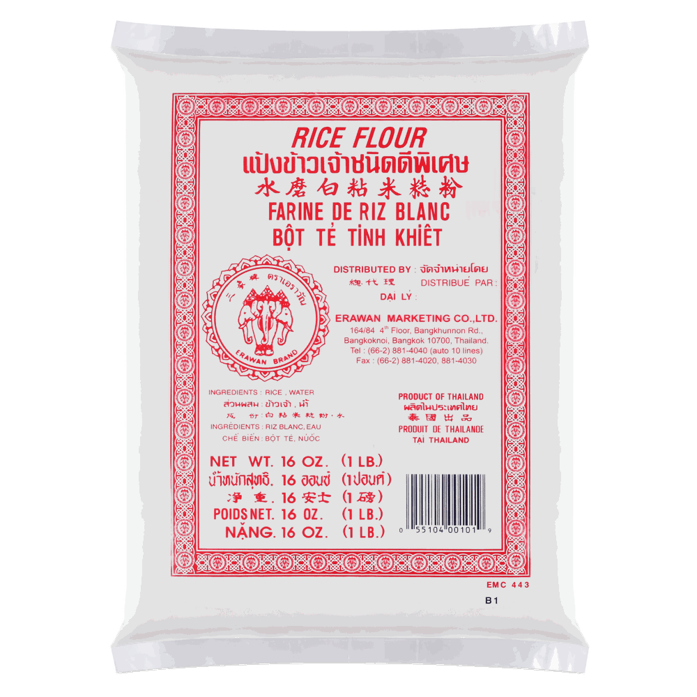 Rice Flour (Export Packs) — 454 g (16 oz) · ERAWAN Brand